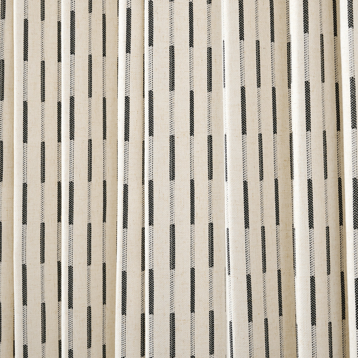 Ansel Dash Stripe Weave Curtains in Charcoal, drape close up