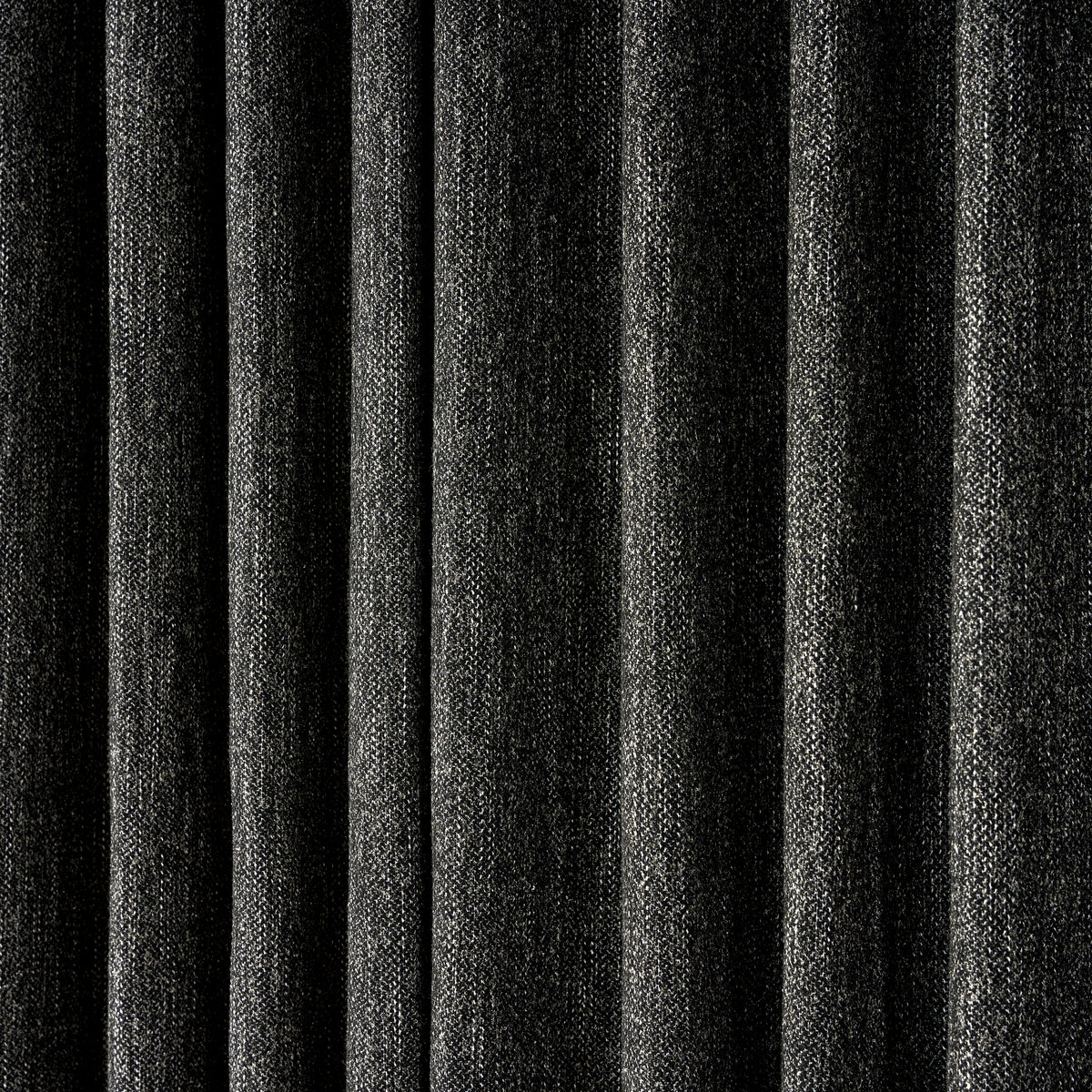 Laurence Heathered Weave Curtains in Charcoal, drape close up