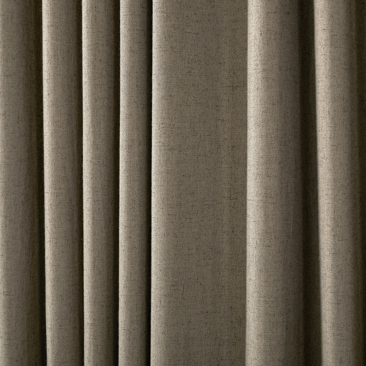 Forrester Linen-Blend Slub Curtains in Cocoa, drape close up