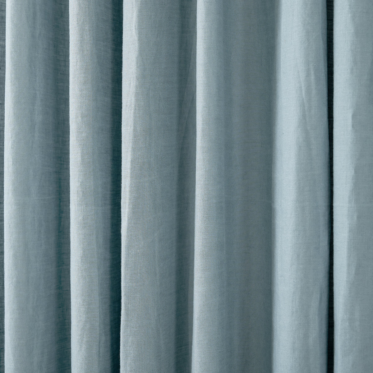 Maribel Lightweight Pure Linen Curtains in Slate Blue, drape close up