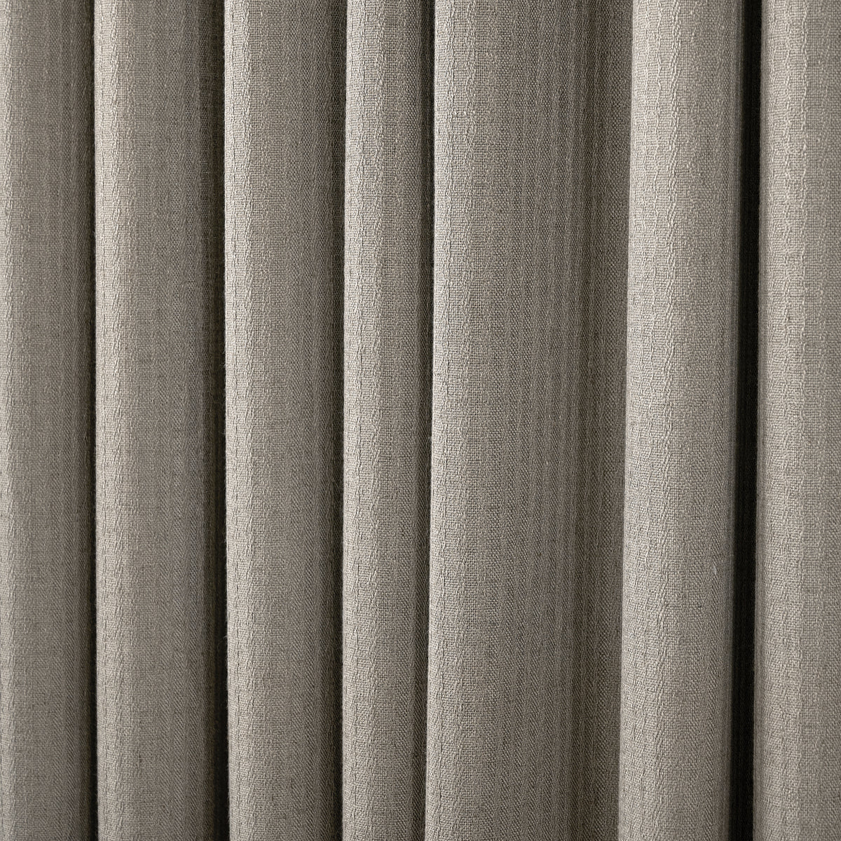 Ansel Slub Weave Curtains in Charcoal, drape close up