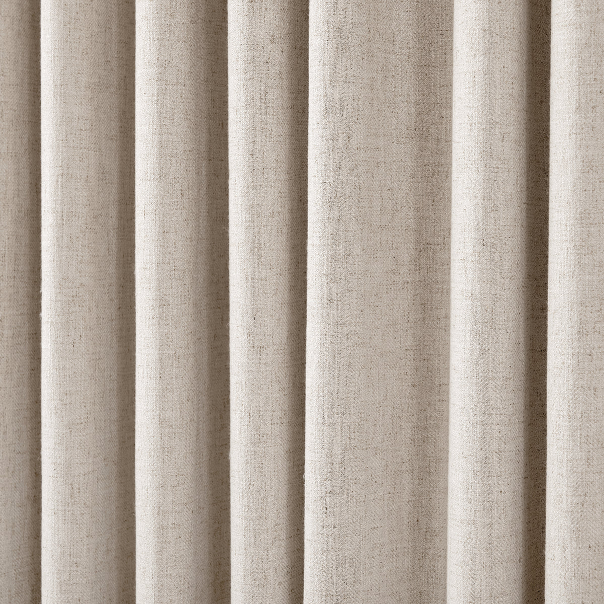 Forrester Linen-Blend Slub Curtains in Deep Greige, drape close up