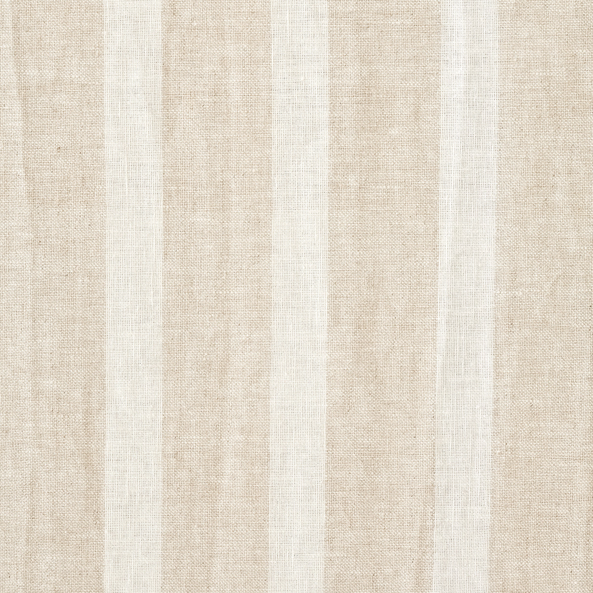 Carrick Striped Pure Linen Curtains in Flax Broad Stripe, weave close up