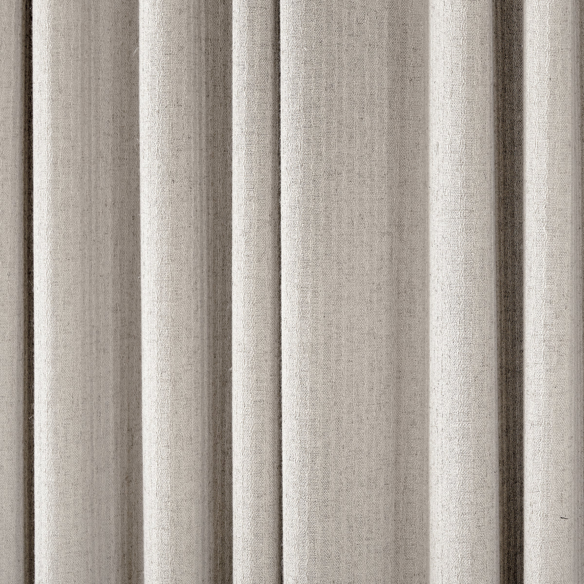 Ansel Slub Weave Curtains in Greige, drape close up
