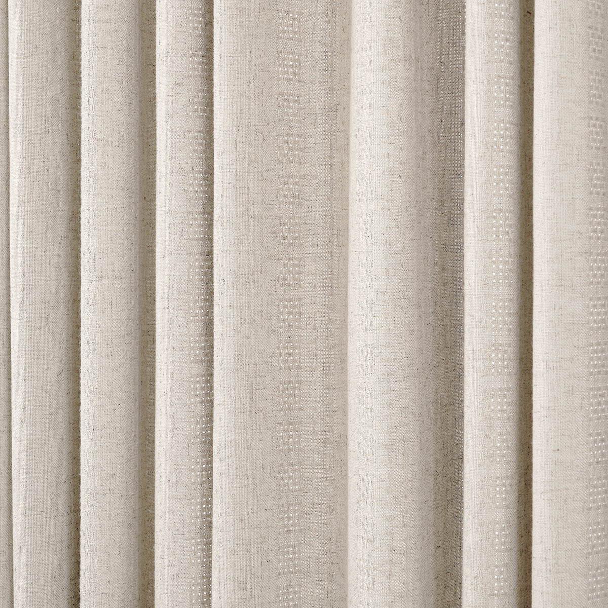 Ansel Eyelet Weave Curtains in Pale Greige, drape close up