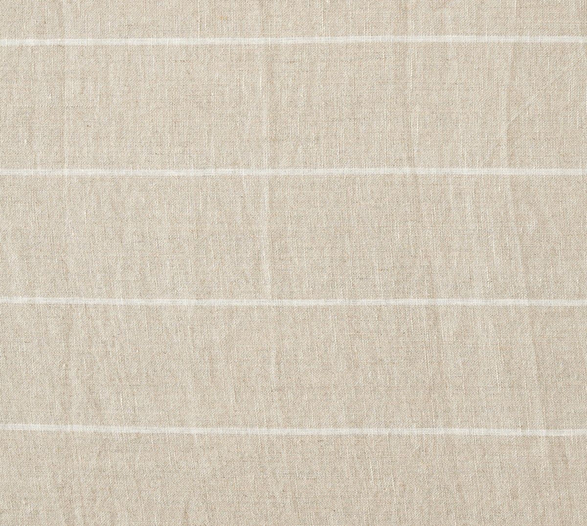 Carrick Striped Pure Linen Curtains in Flax Solid, weave close up