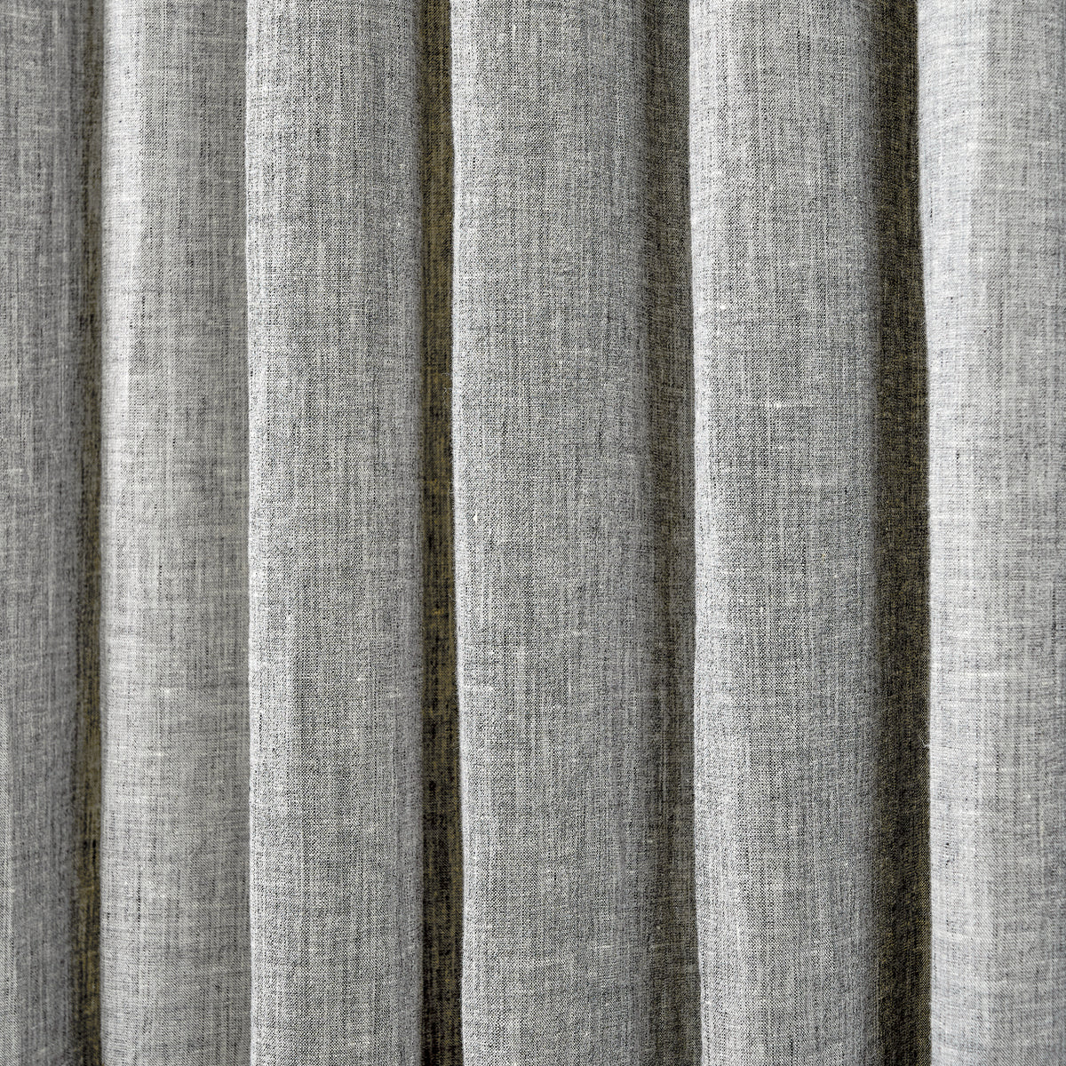 Rafe Slubbed Pure Linen Curtains in Graphite, drape close up
