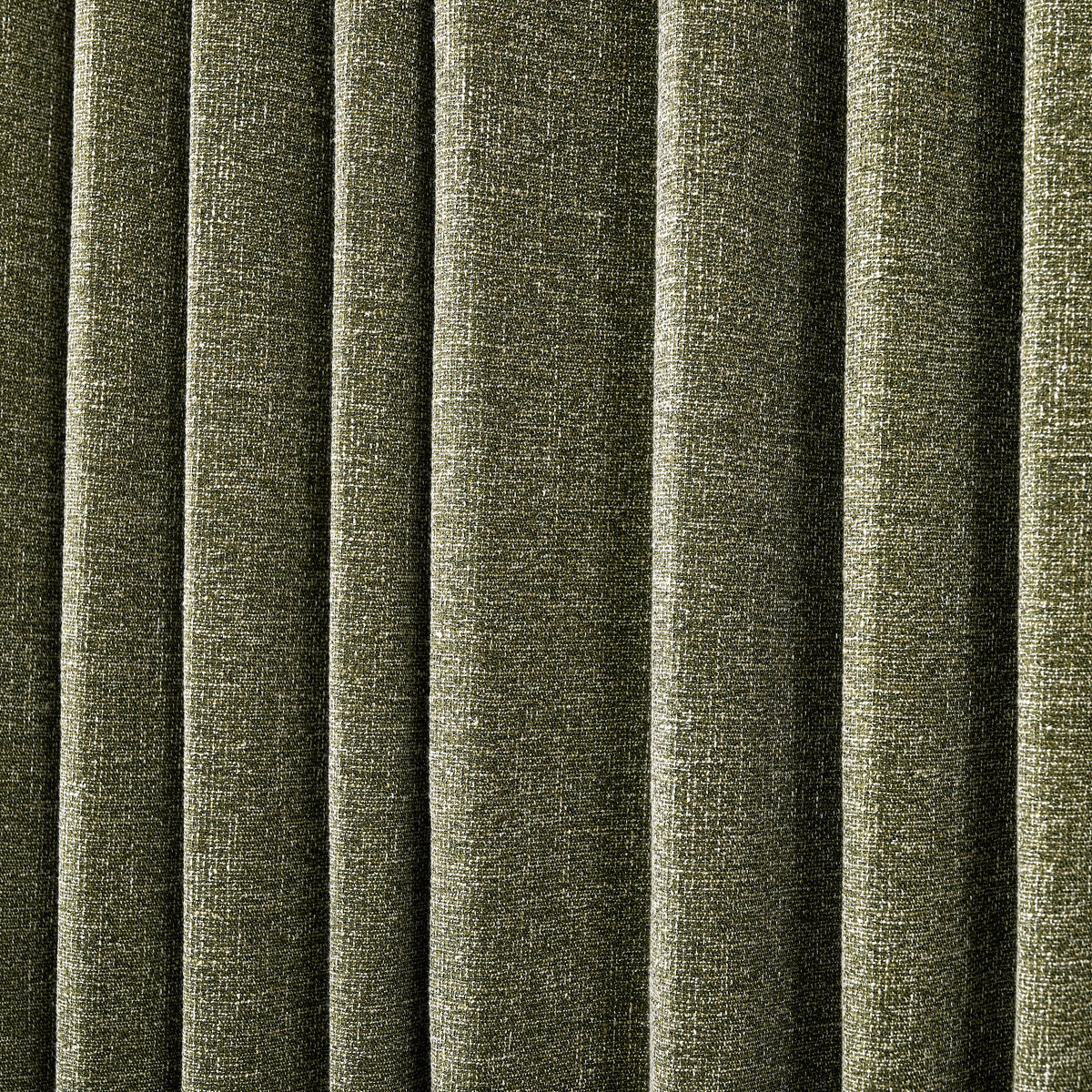 Tamsin Melange Weave Blackout Curtains in Olive, drape close up