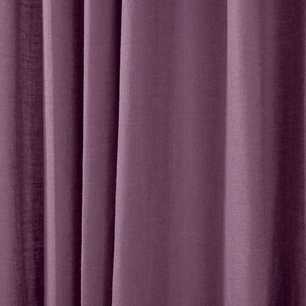 Edwina Linen-Cotton Curtains in Aubergine, drape close up