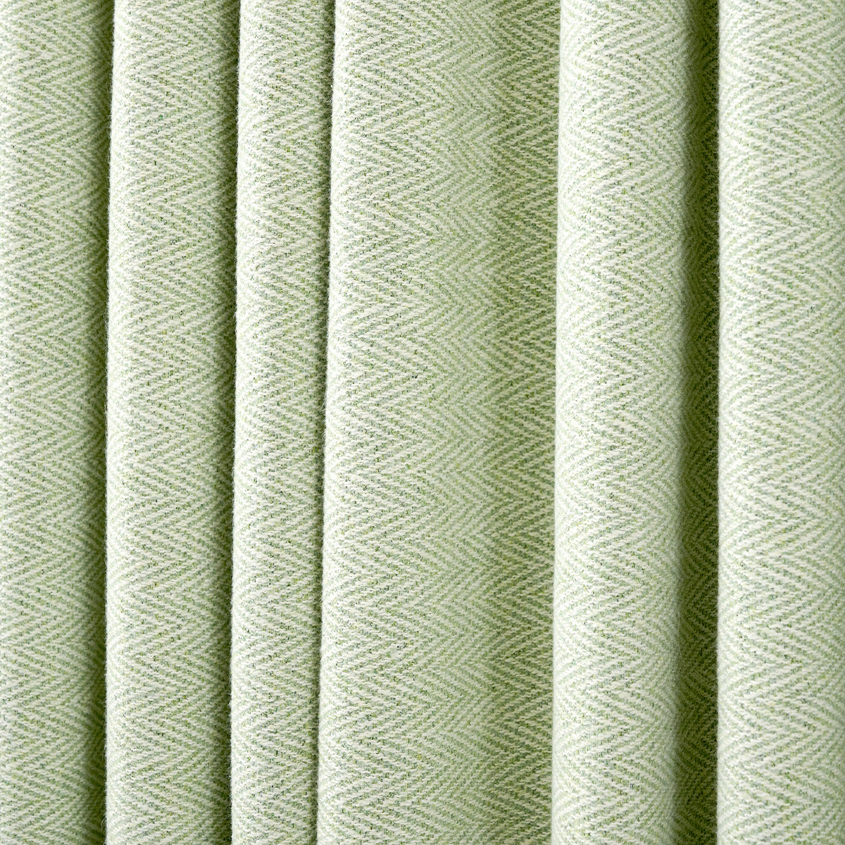 Pembroke Herringbone Weave Curtains in Pale Sage, drape close up