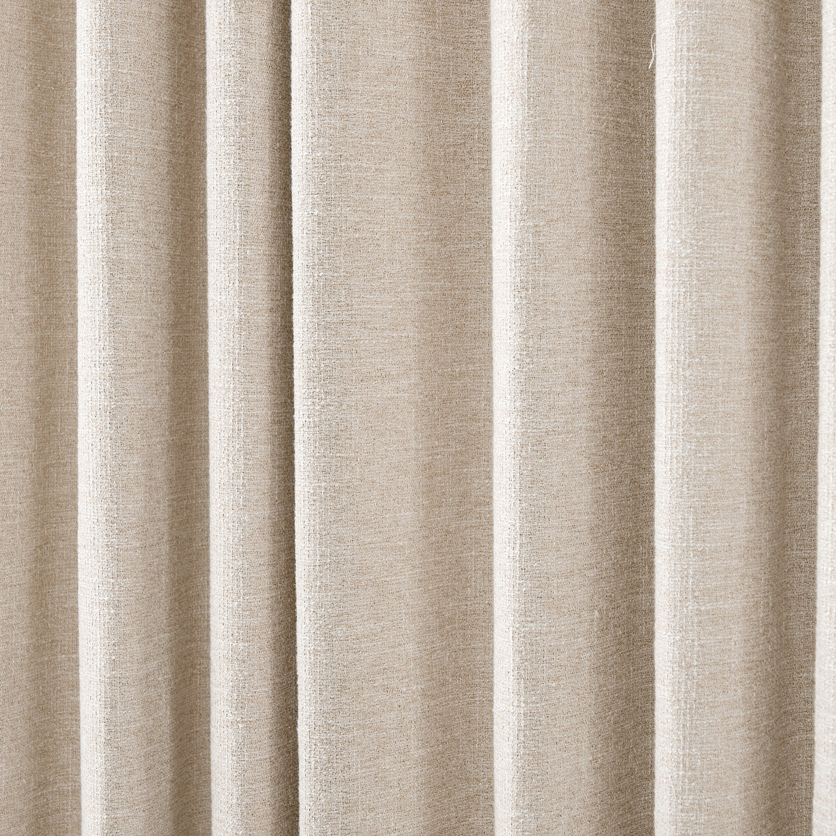 Tamsin Melange Weave Blackout Curtains in Ivory, drape close up