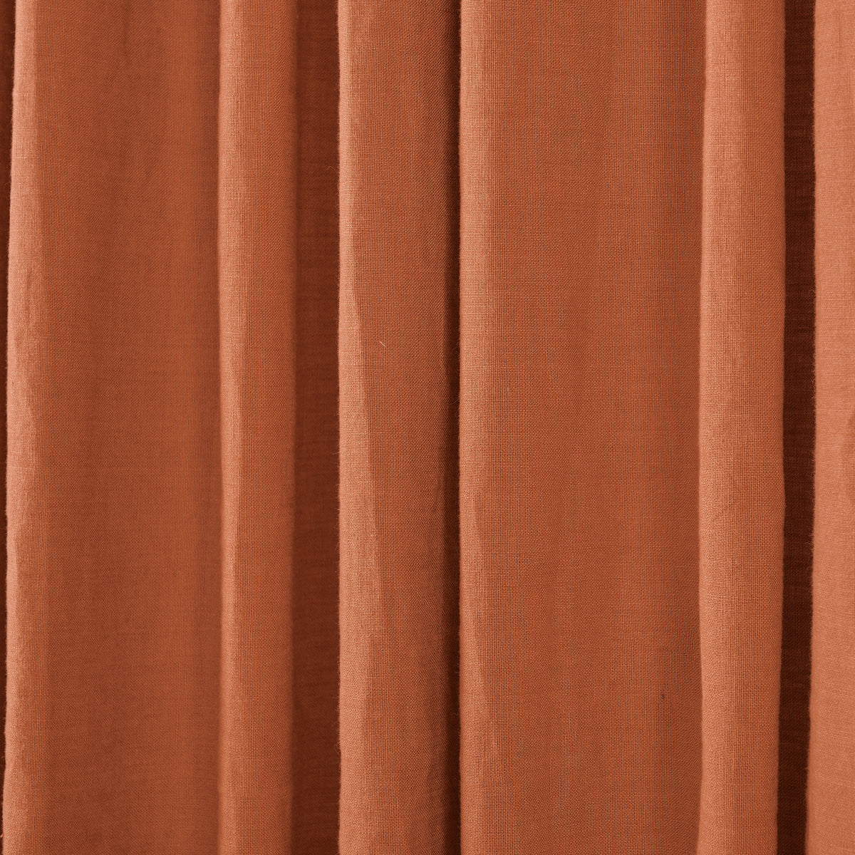 Ainsley Pure Linen Curtains in Rust, drape close up