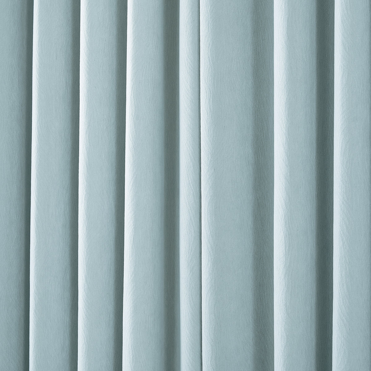 Ottilie Plush Chenille Blackout Curtains in Powder Blue, drape close up