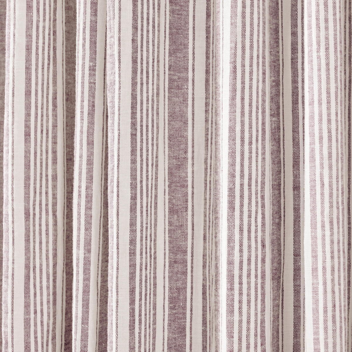 Carrick Striped Pure Linen Curtains in Mulberry Ticking, drape close up