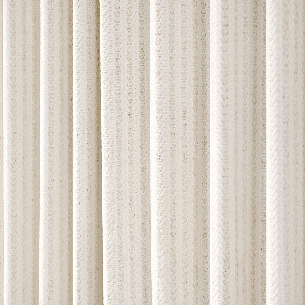 Fenimore Feather Stripe Weave Curtains in Natural, drape close up