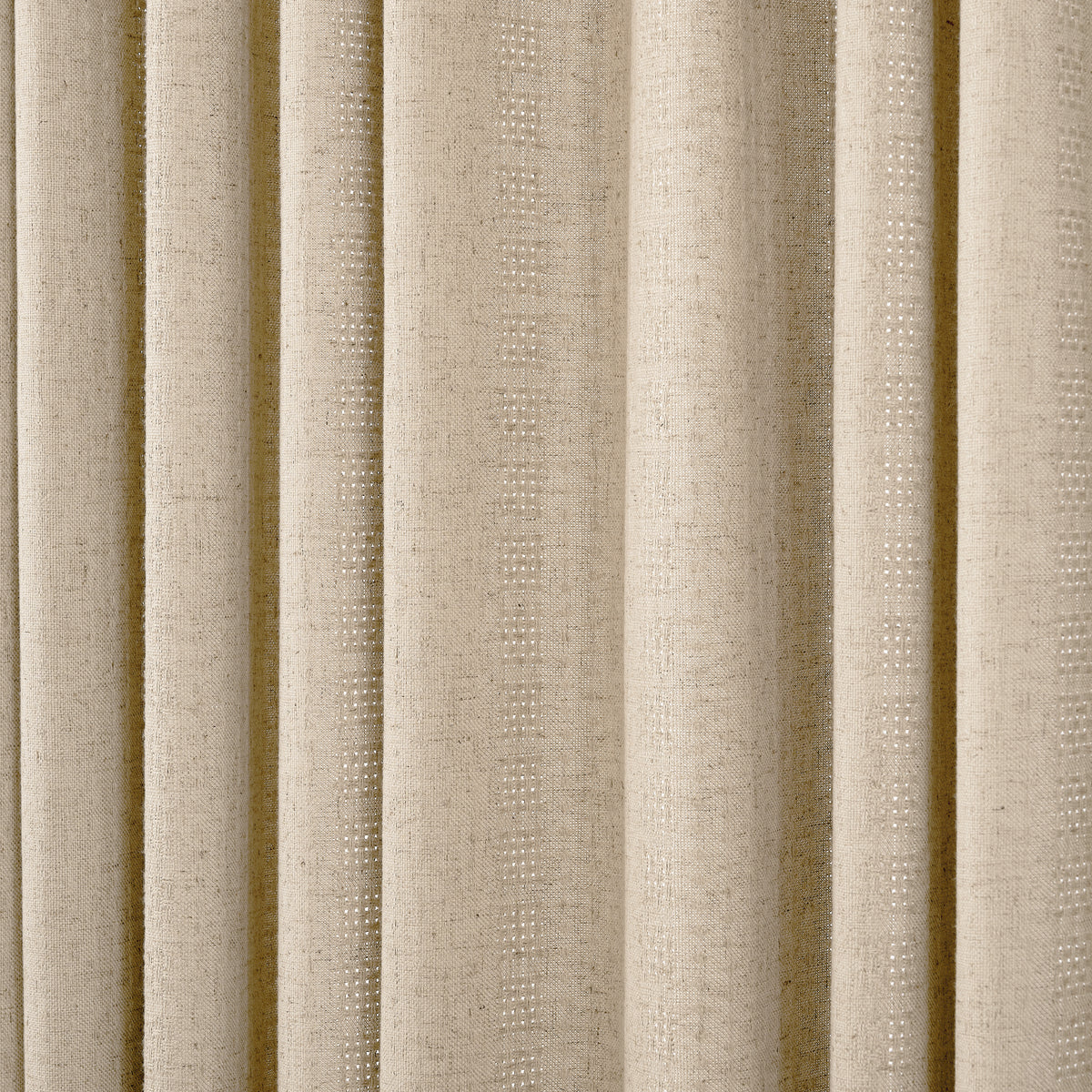 Ansel Eyelet Weave Curtains in Warm Greige, drape close up