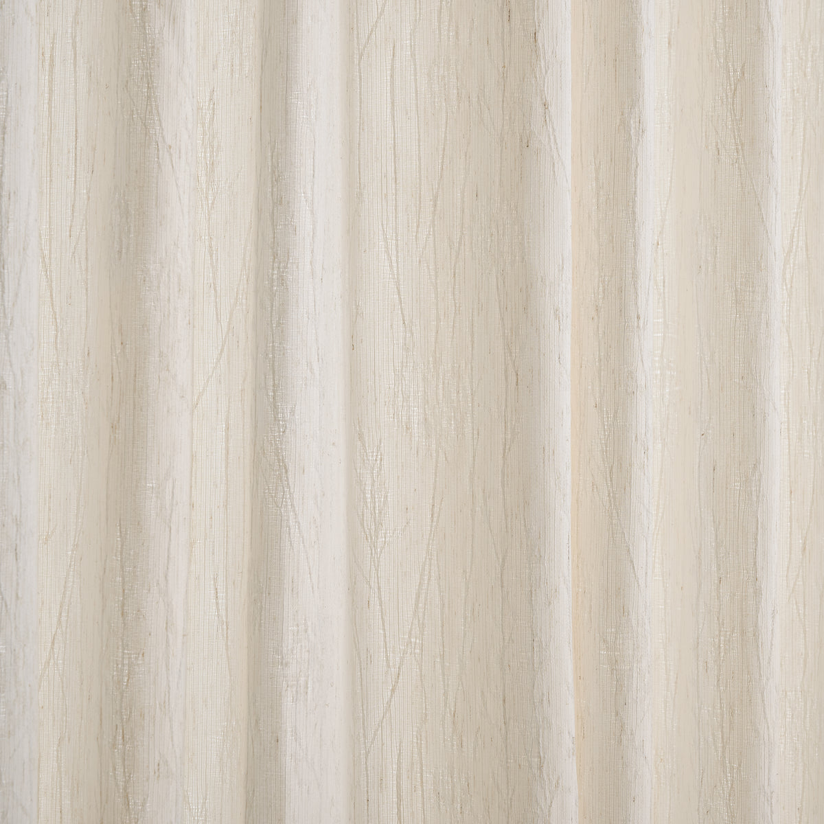 Odile Dandelion Sheer Curtains in Beige, drape close up