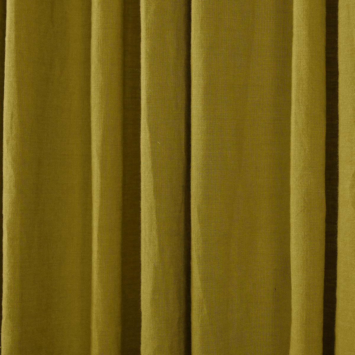 Ainsley Pure Linen Curtains in Olive, drape close up