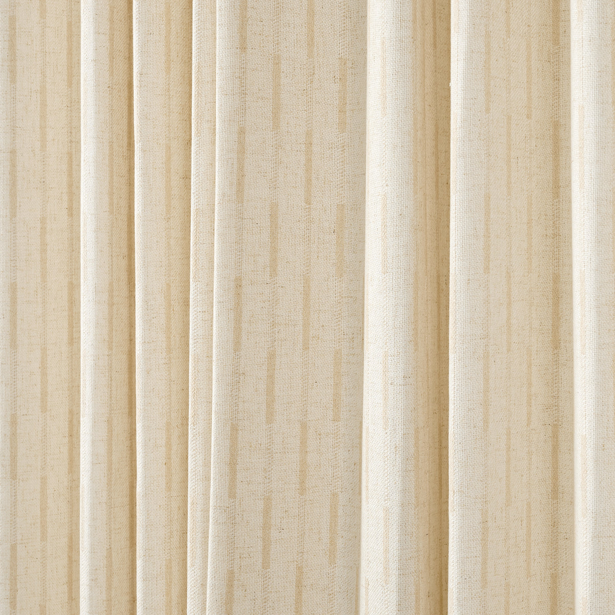 Ansel Dash Stripe Weave Curtains in Ivory, drape close up
