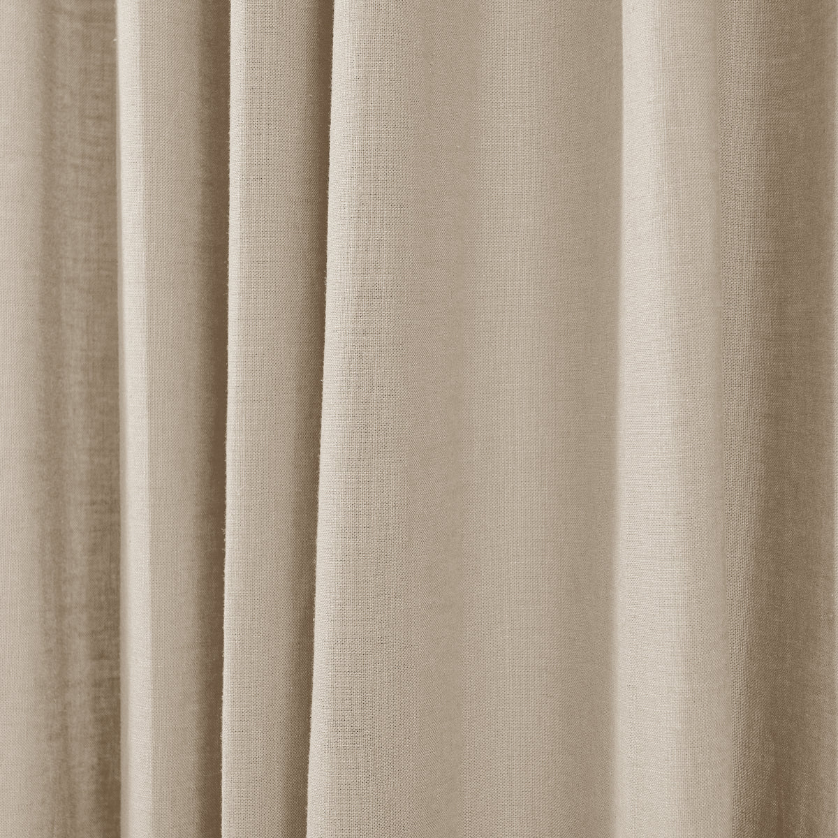 Edwina Linen-Cotton Curtains in Stone, drape close up