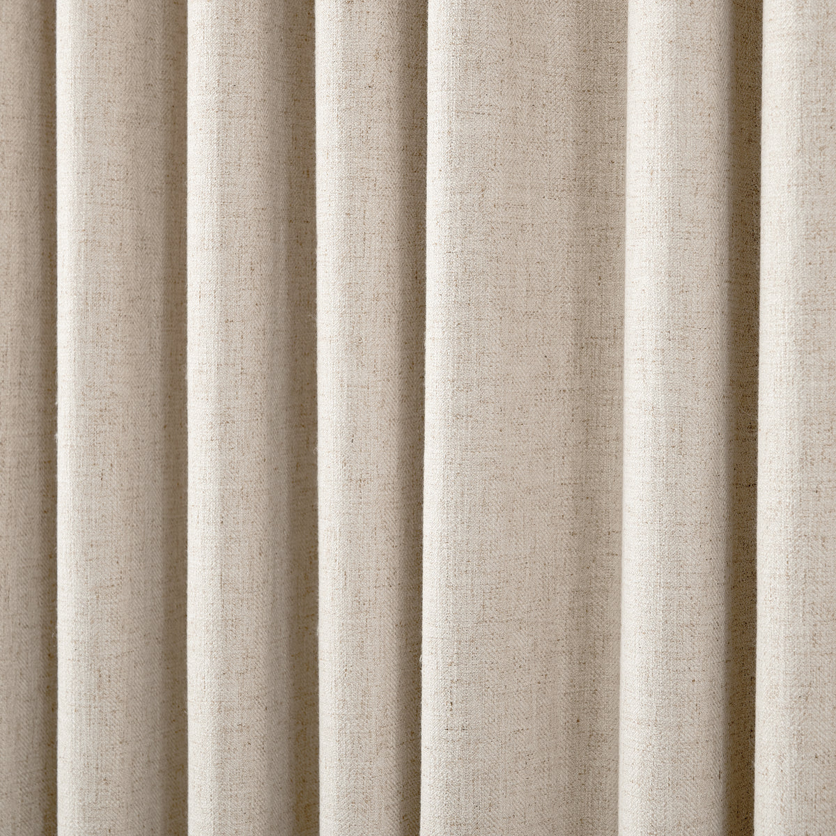 Forrester Linen-Blend Slub Curtains in Greige, drape close up