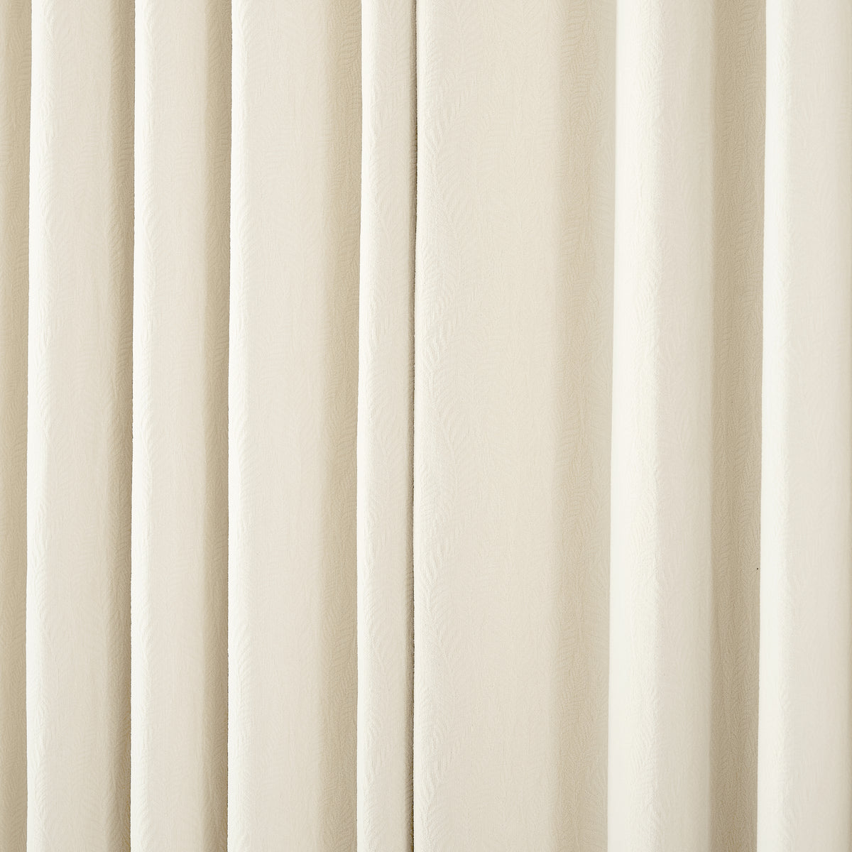 Cordelia Sculpted Chenille Blackout Curtains in Oat, drape close up