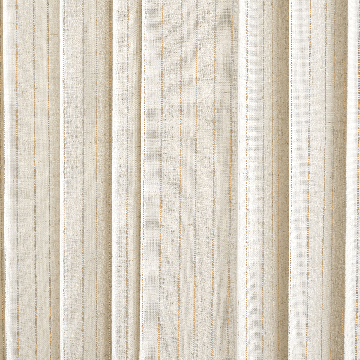 Ansel Pinstripe Weave Curtains in Chalk, drape close up