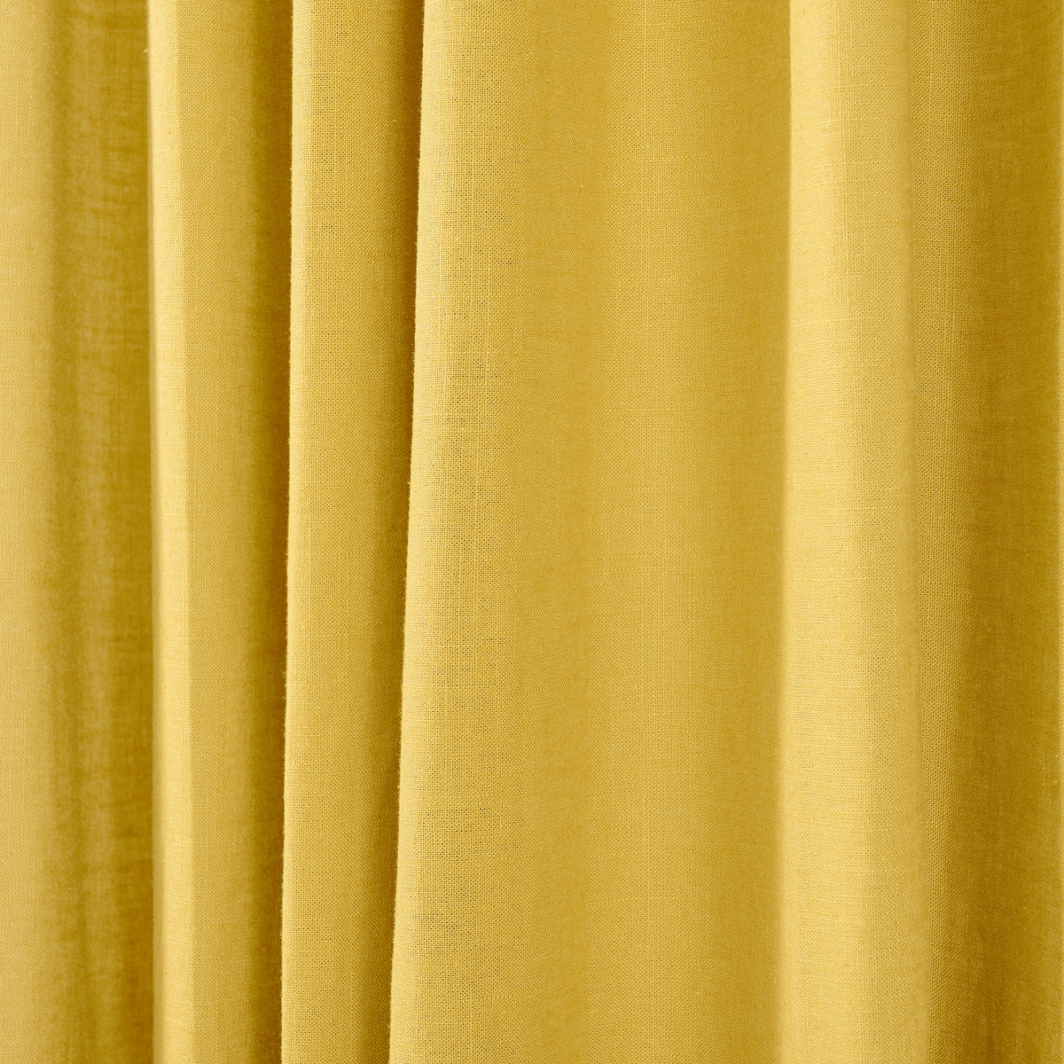 Edwina Linen-Cotton Curtains in Mustard, drape close up