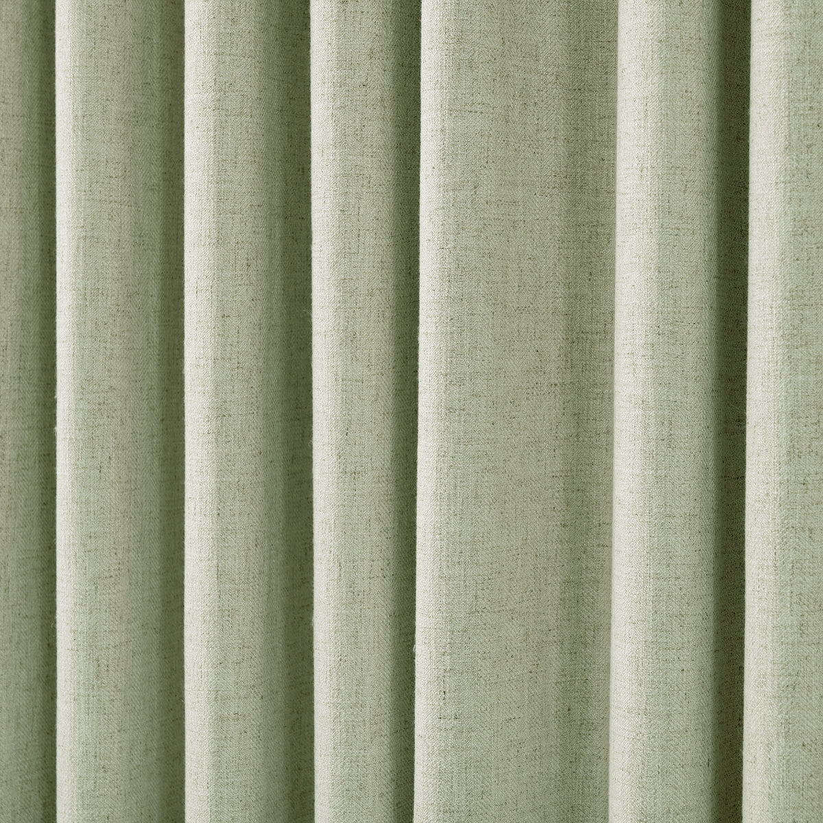 Forrester Linen-Blend Slub Curtains in Sage, drape close up