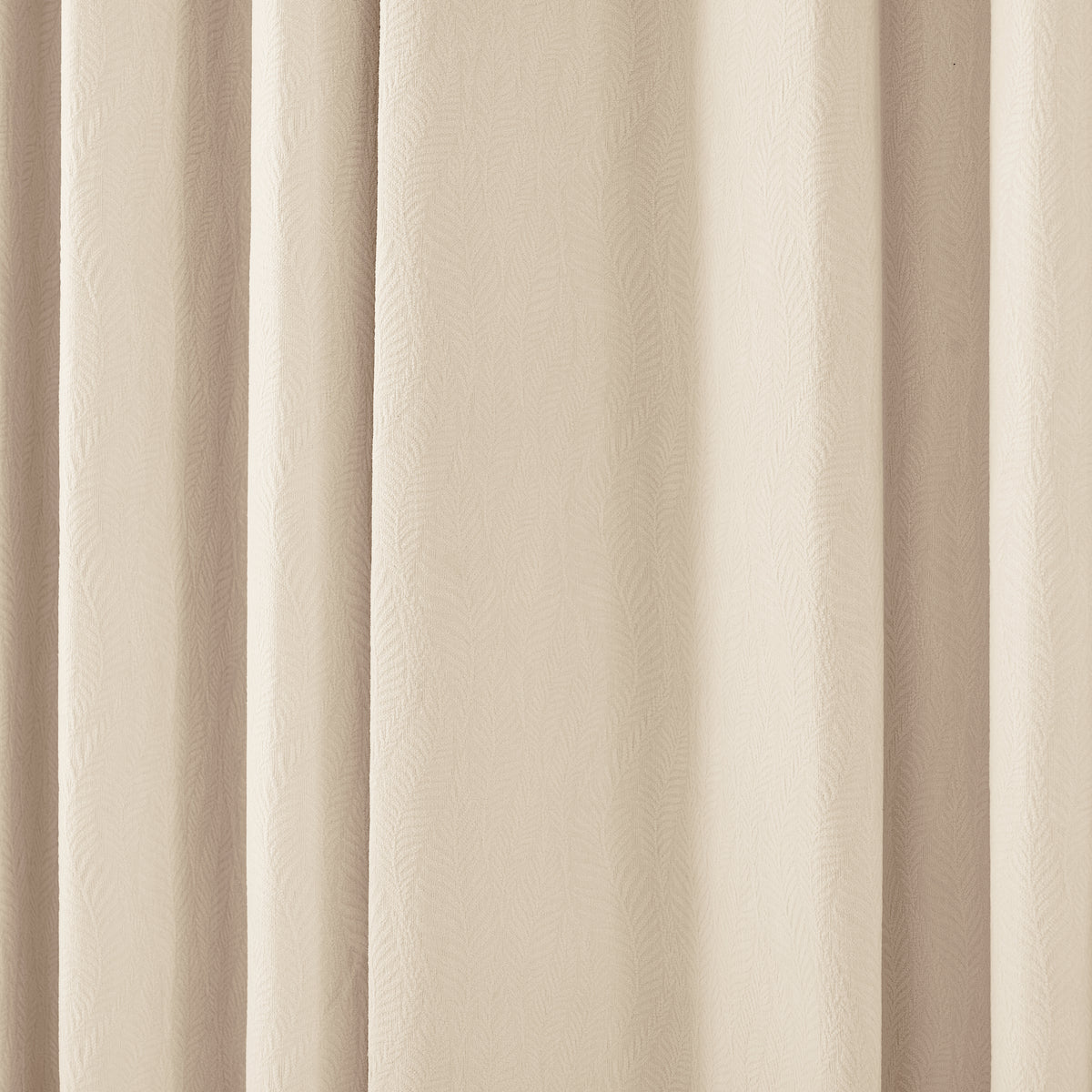 Cordelia Sculpted Chenille Blackout Curtains in Greige, drape close up