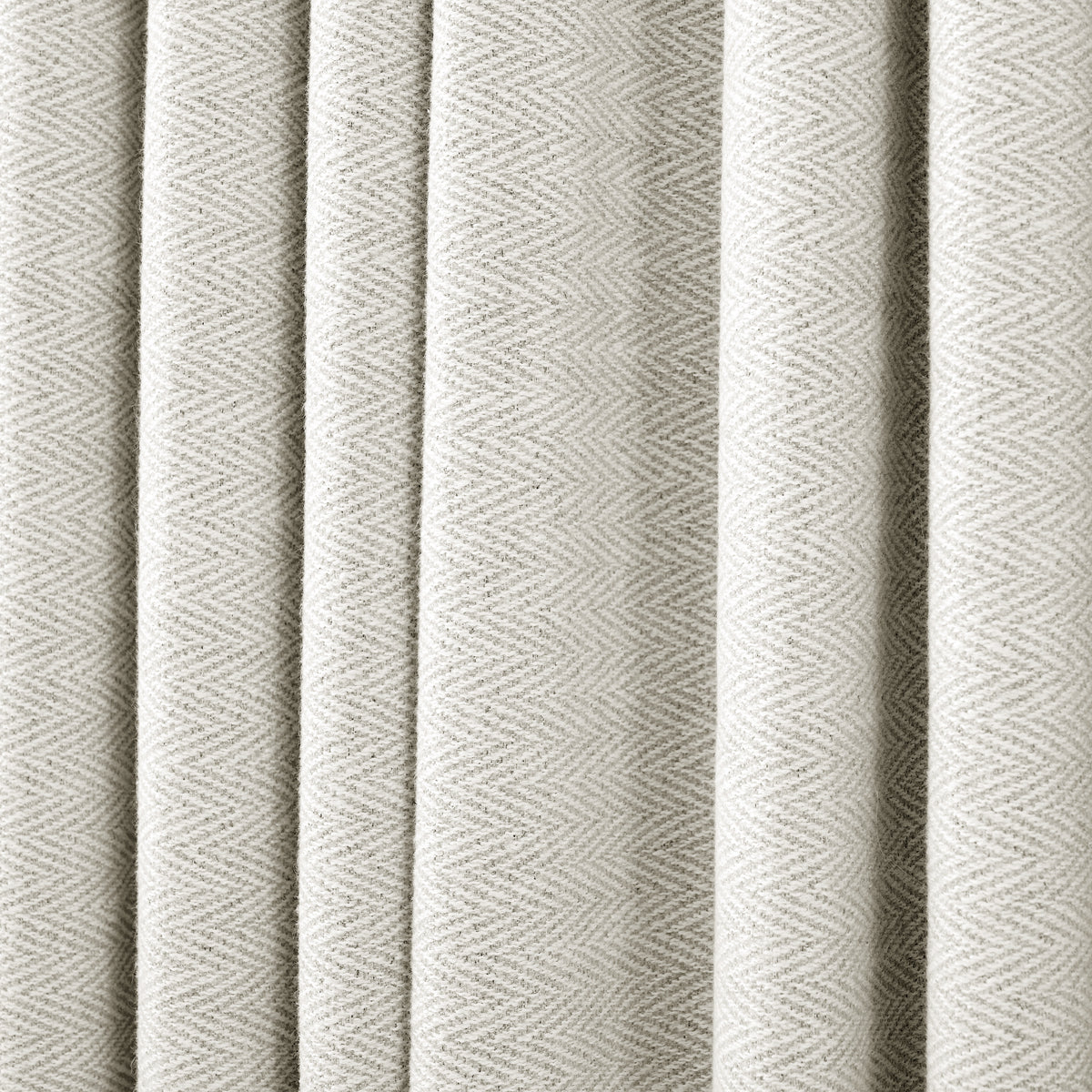 Pembroke Herringbone Weave Curtains in Cool Chalk, drape close up