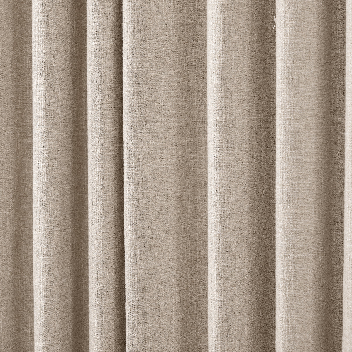 Tamsin Melange Weave Blackout Curtains in Flax, drape close up