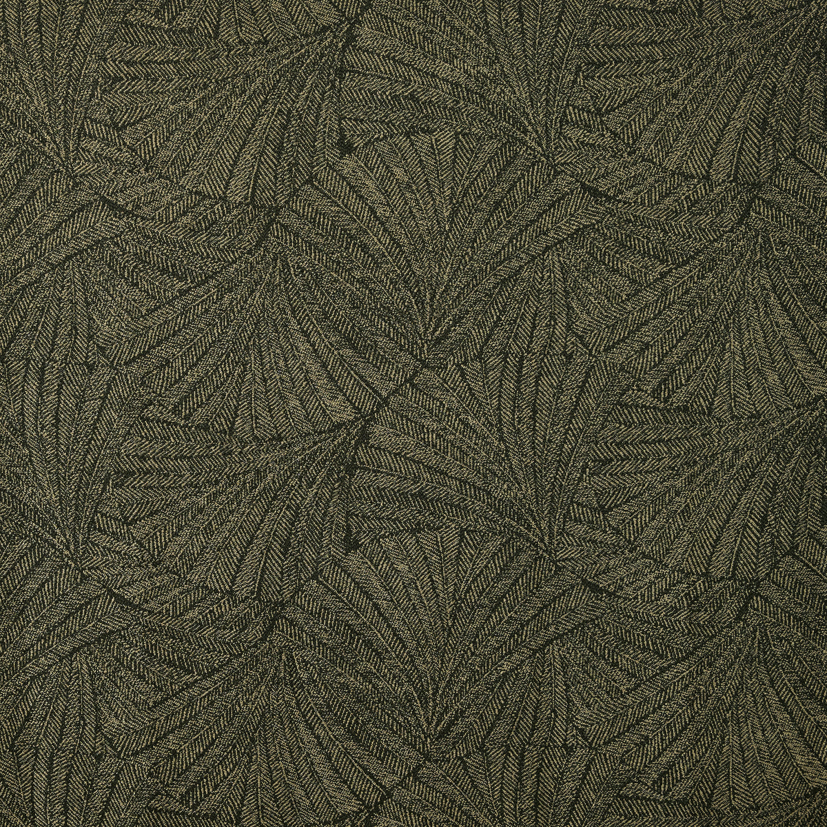 Bramwell Leaf Jacquard Blackout Curtains in Dark Olive, weave close up