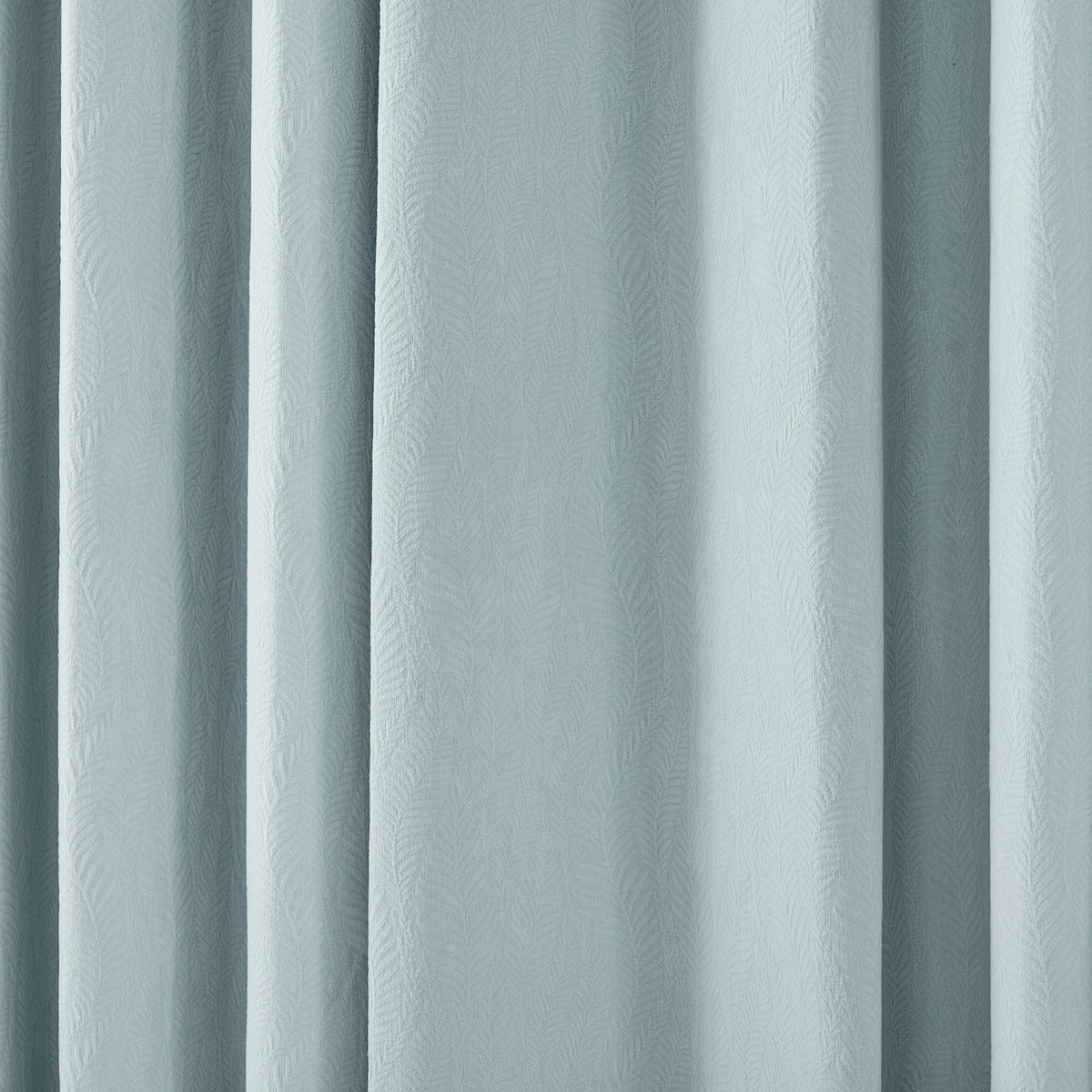 Cordelia Sculpted Chenille Blackout Curtains in Dusty Blue, drape close up