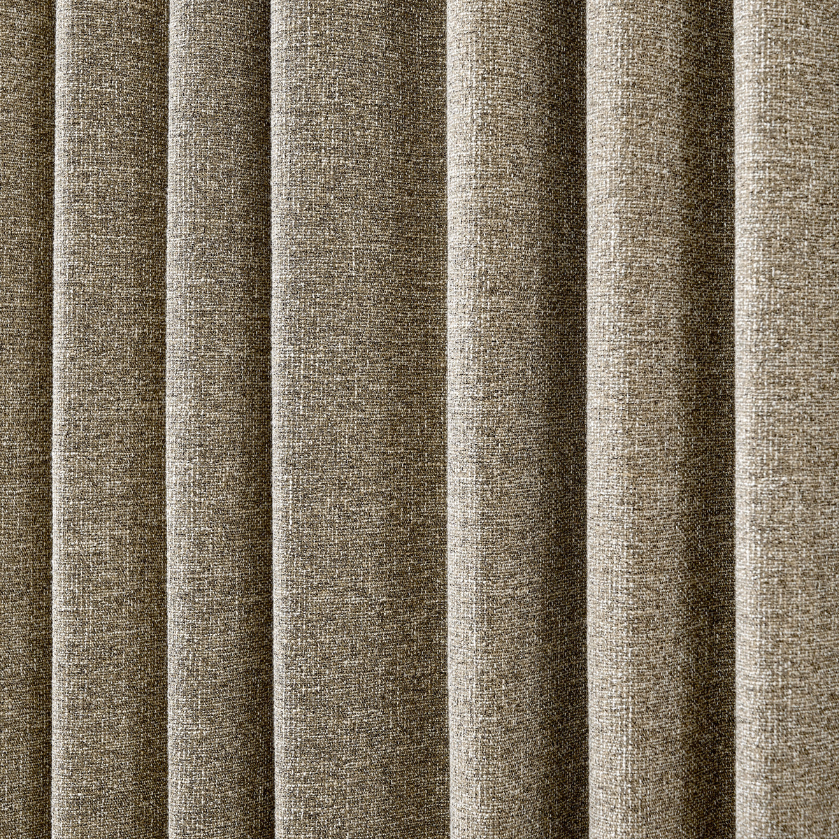 Tamsin Melange Weave Blackout Curtains in Stone, drape close up