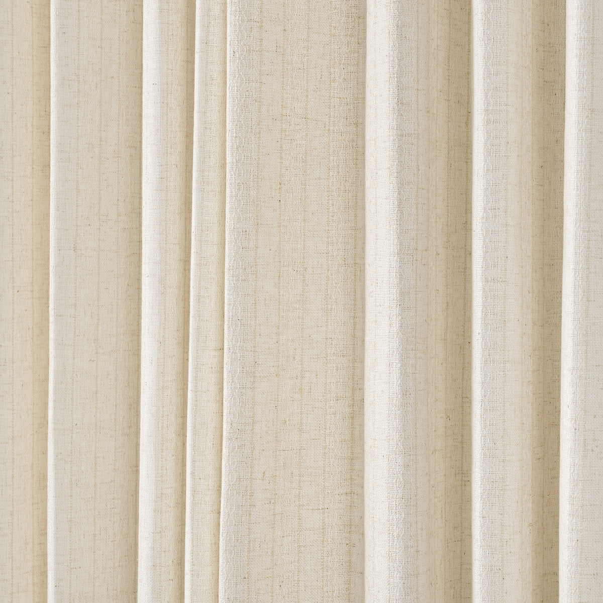 Ansel Pinstripe Weave Curtains in Deep Ivory, drape close up