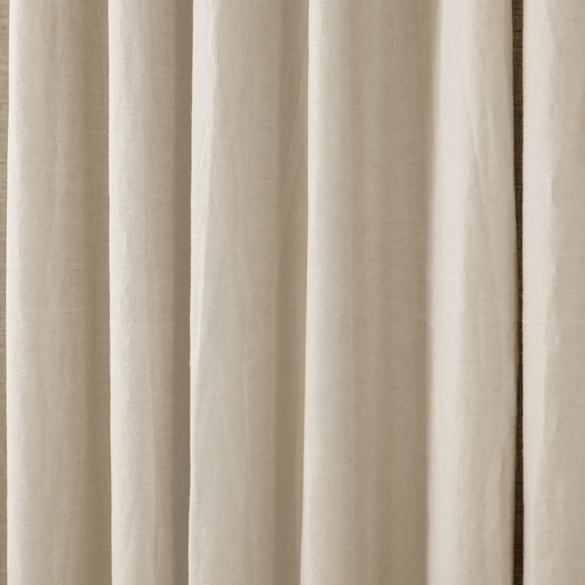 Maribel Lightweight Pure Linen Curtains in Mushroom, drape close up