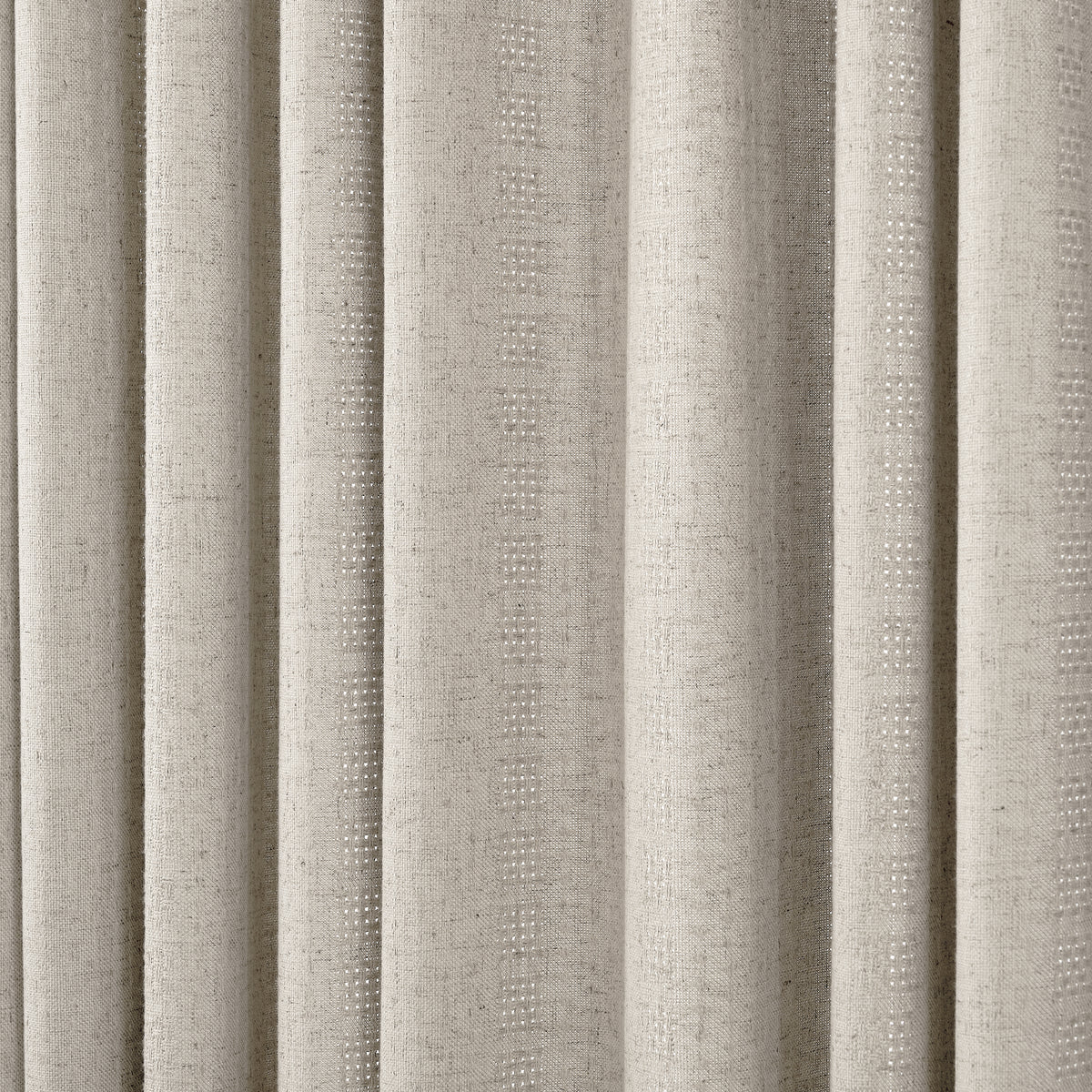Ansel Eyelet Weave Curtains in Greige, drape close up