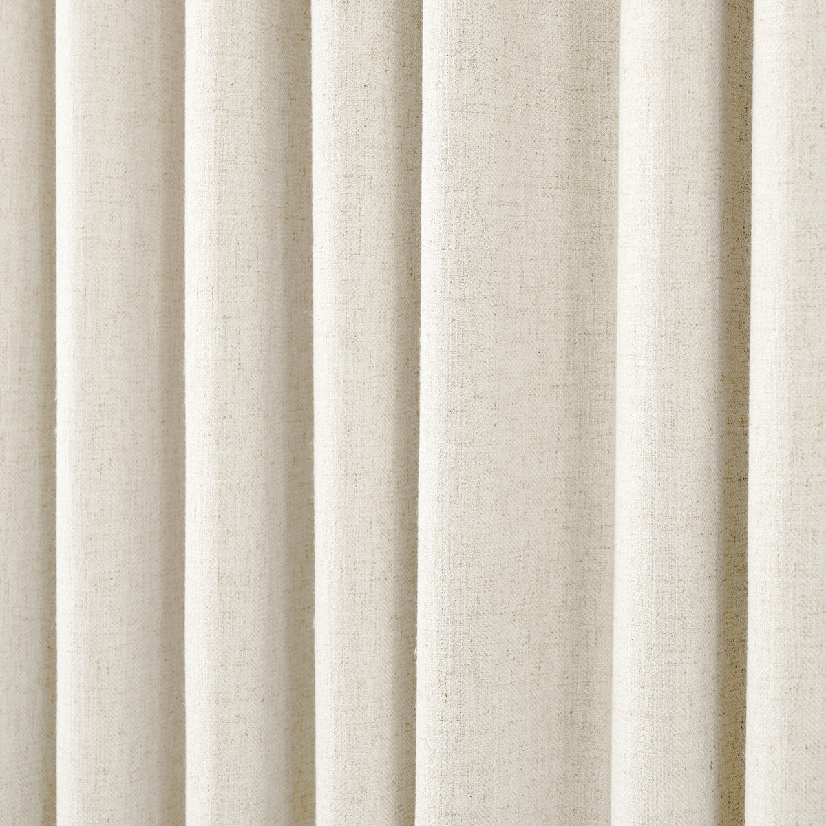 Forrester Linen-Blend Slub Curtains in Ivory, drape close up