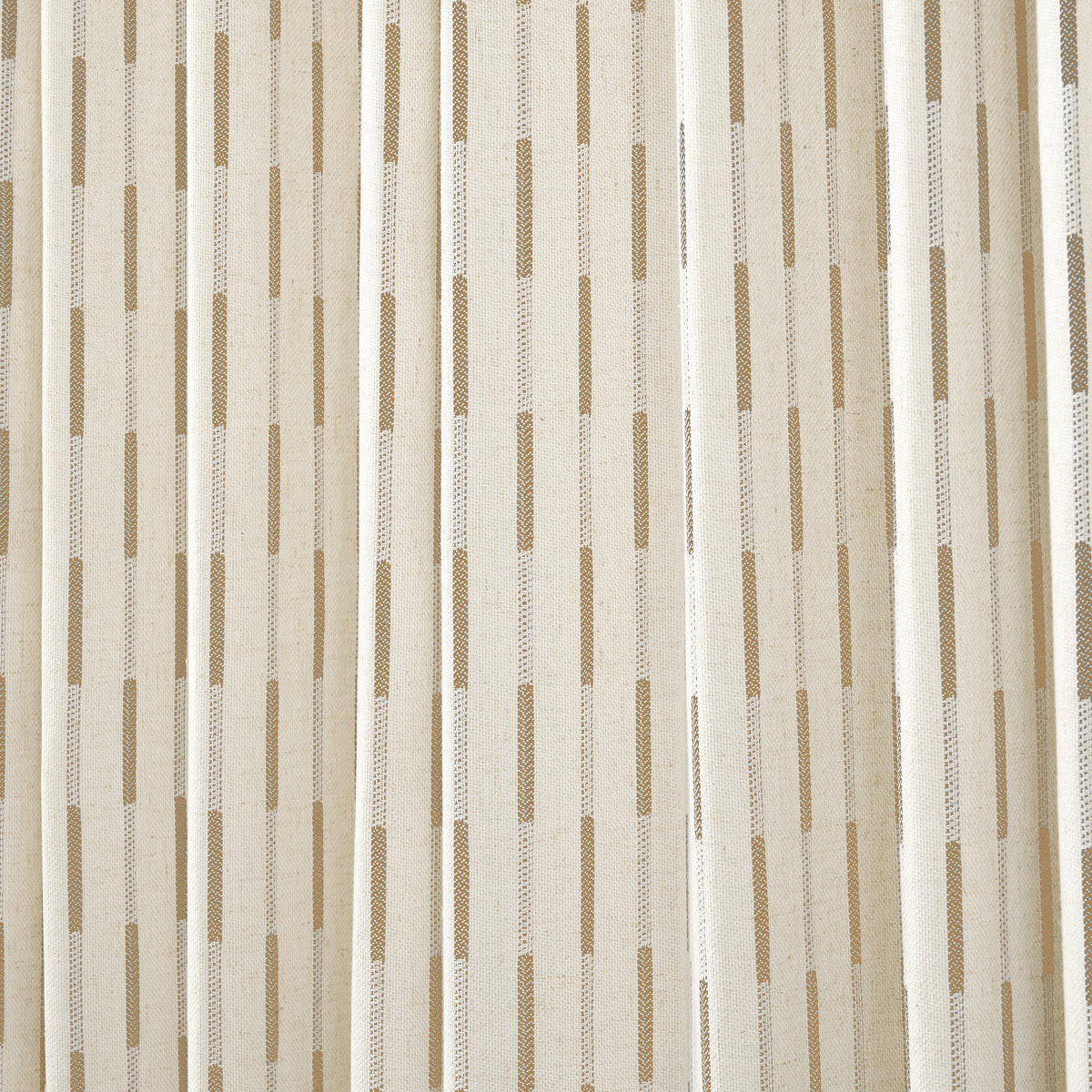 Ansel Dash Stripe Weave Curtains in Stone, drape close up