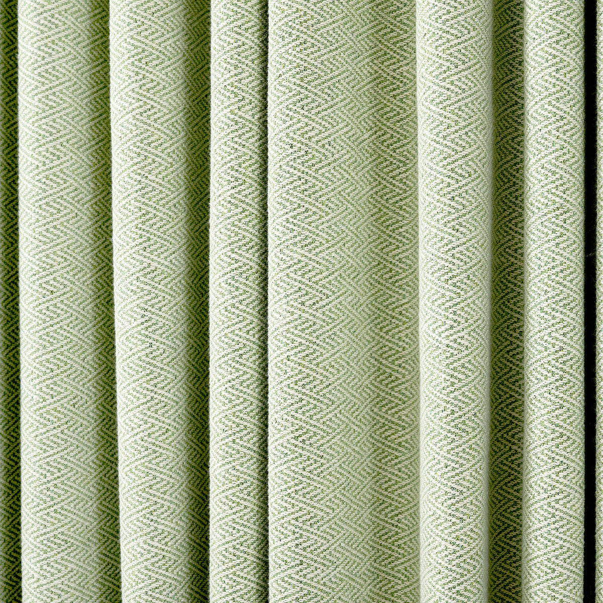 Pembroke Chevron Weave Curtains in Sage, drape close up