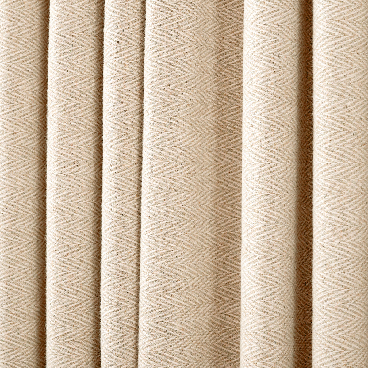 Pembroke Herringbone Weave Curtains in Sand, drape close up