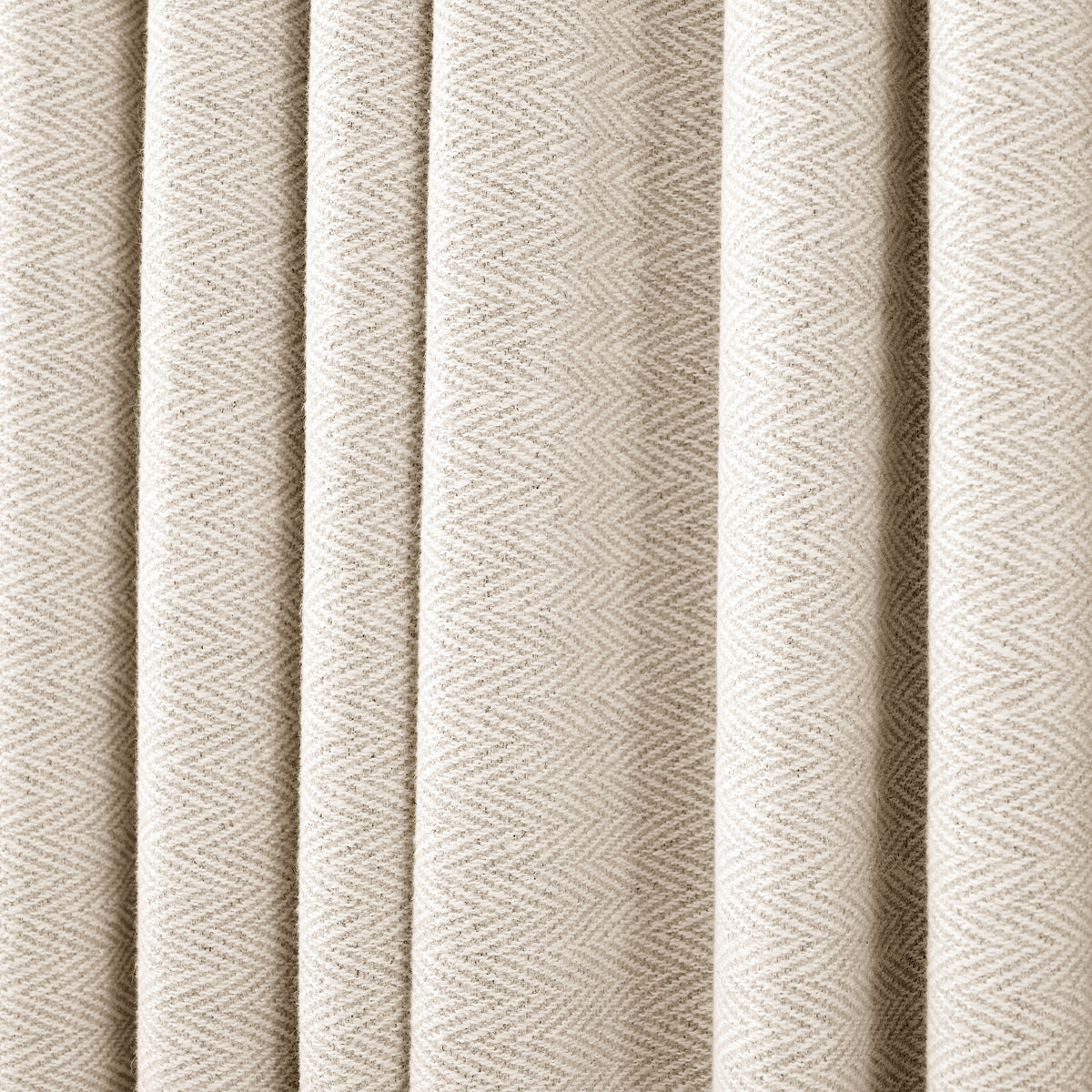 Pembroke Herringbone Weave Curtains in Pale Greige, drape close up