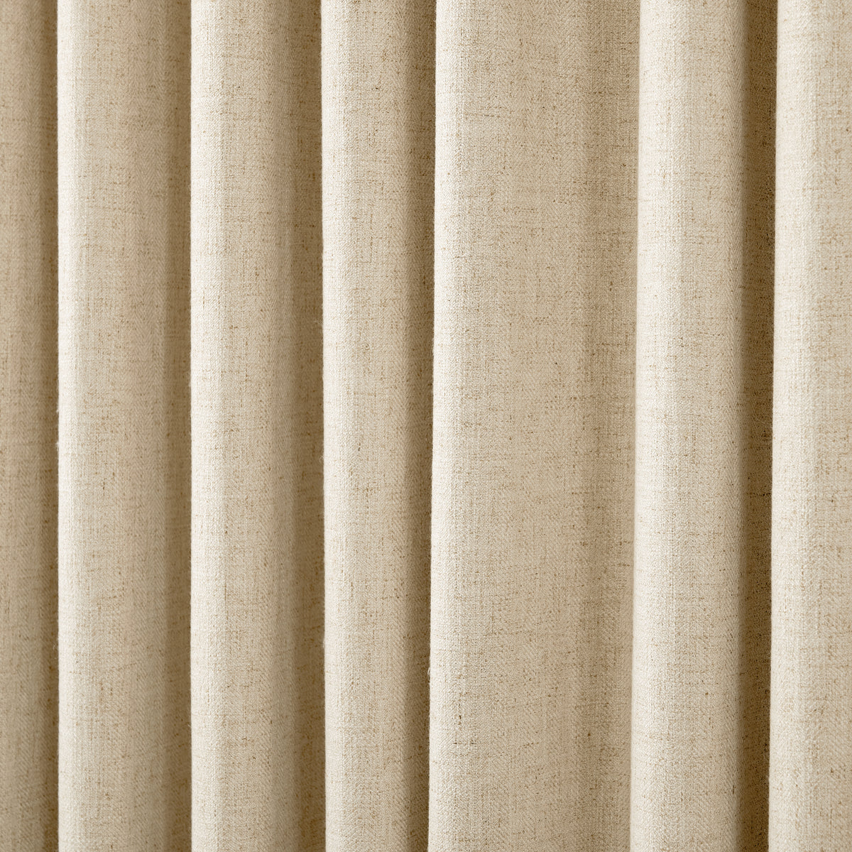 Forrester Linen-Blend Slub Curtains in Sand, drape close up