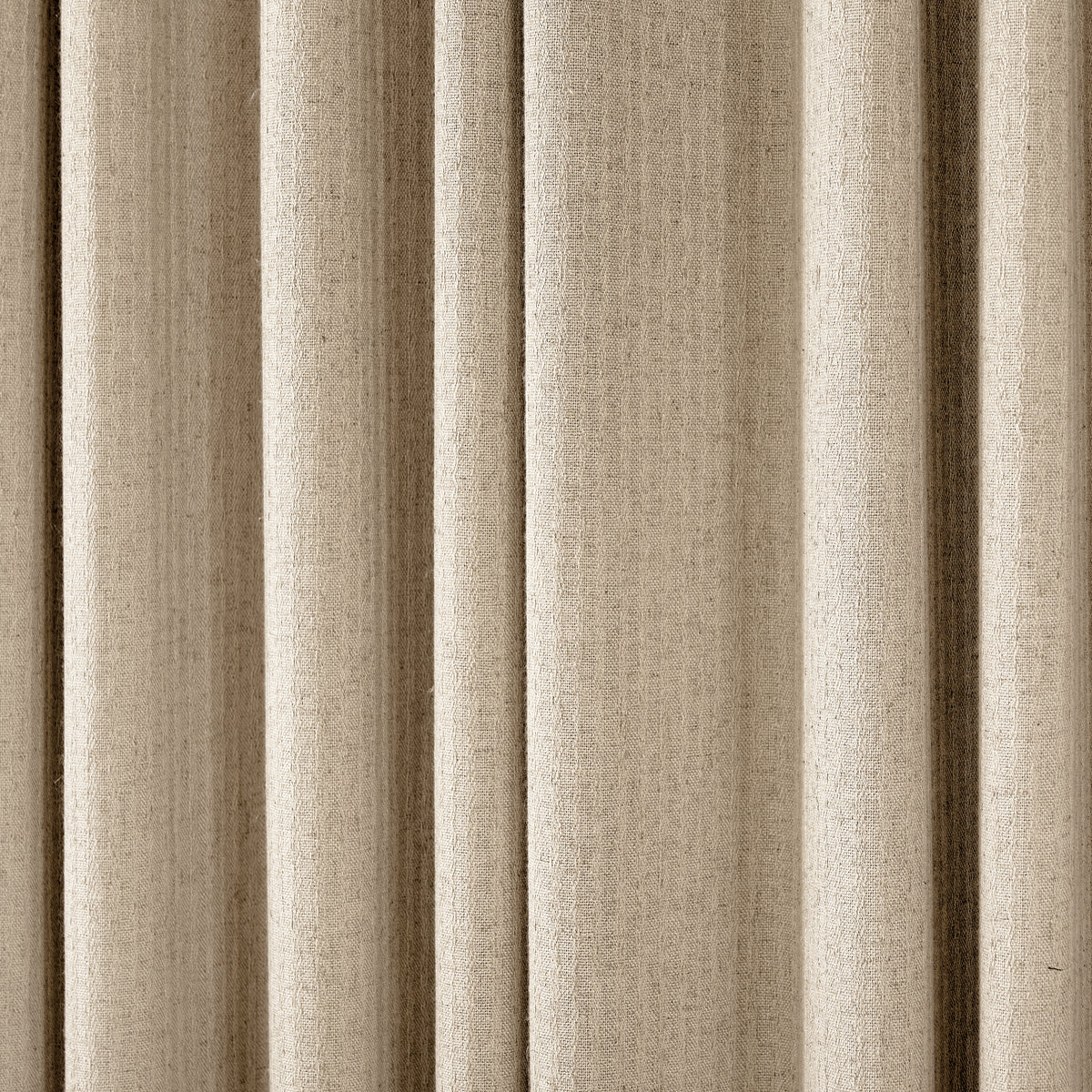 Ansel Slub Weave Curtains in Pale Stone, drape close up