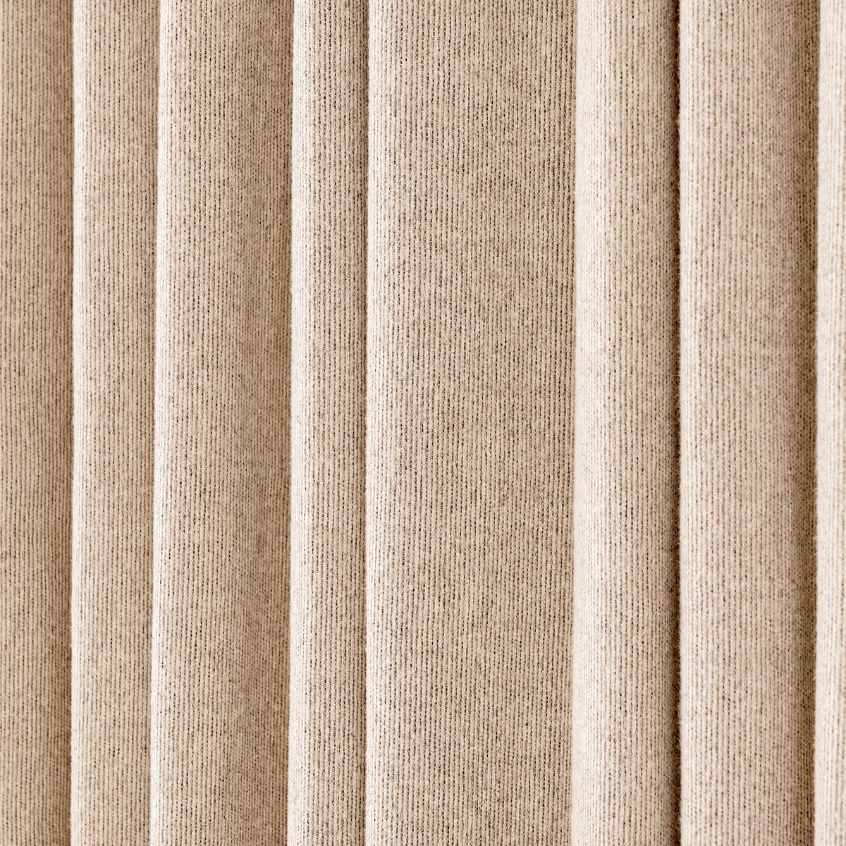 Pembroke Rib Weave Curtains in Sand, drape close up