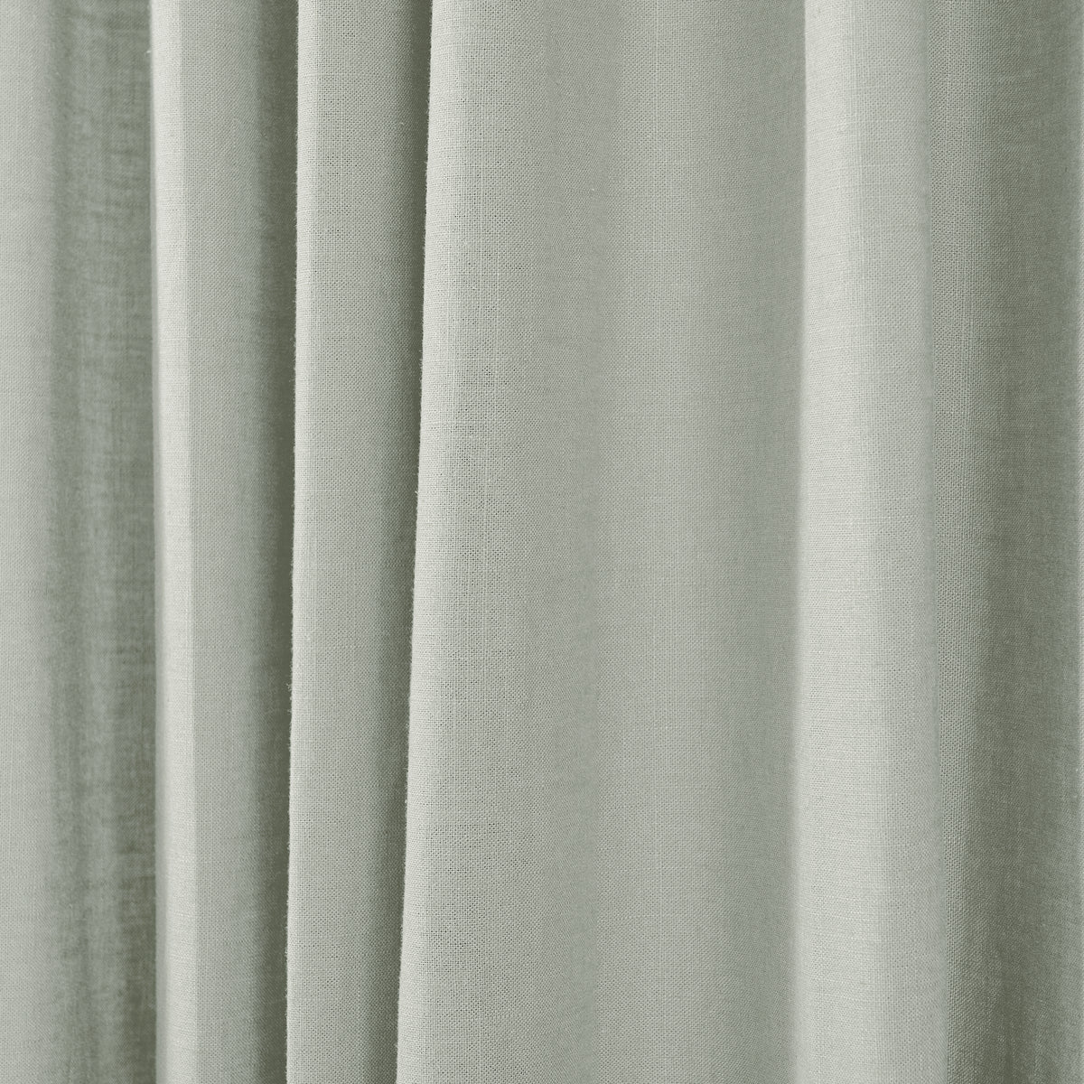 Edwina Linen-Cotton Curtains in Mist, drape close up
