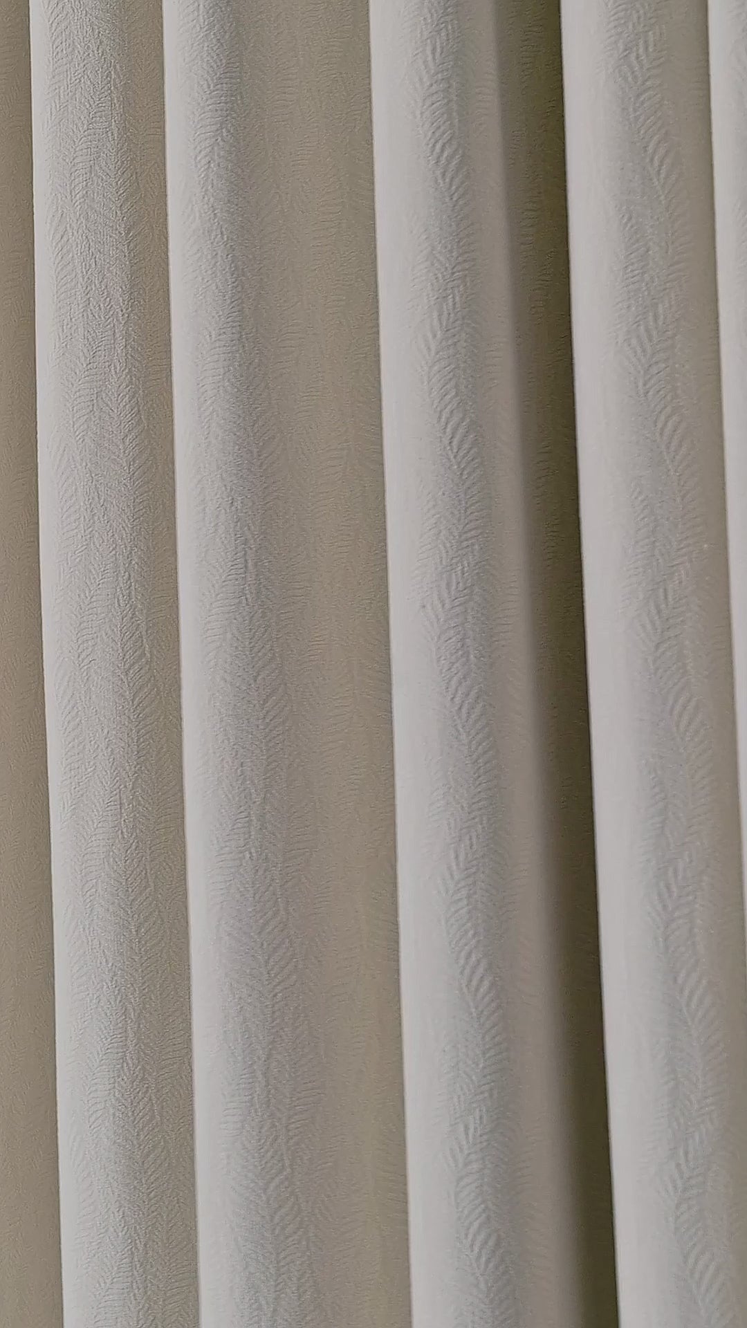 Cordelia Sculpted Chenille Blackout Curtains in Oat, drape video