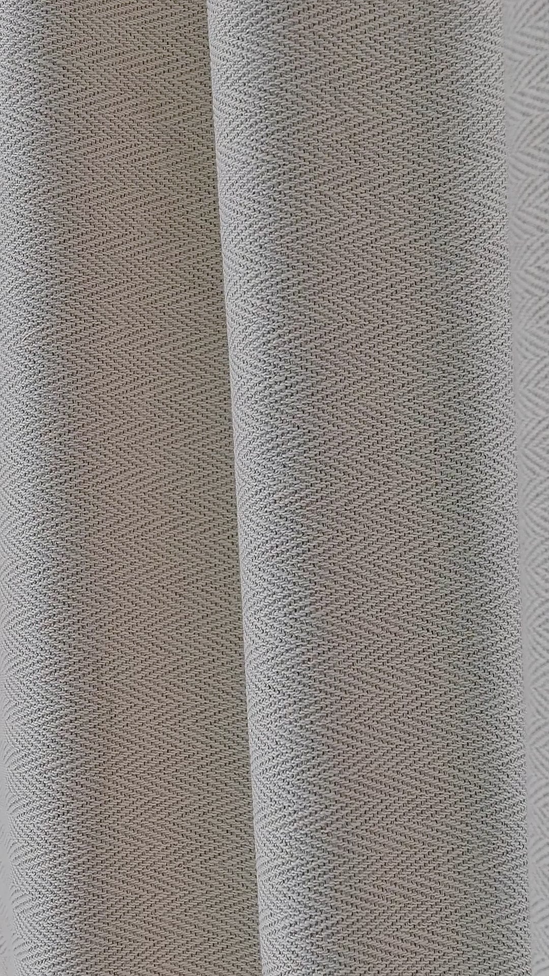 Pembroke Herringbone Weave Curtains in Pale Greige, drape video