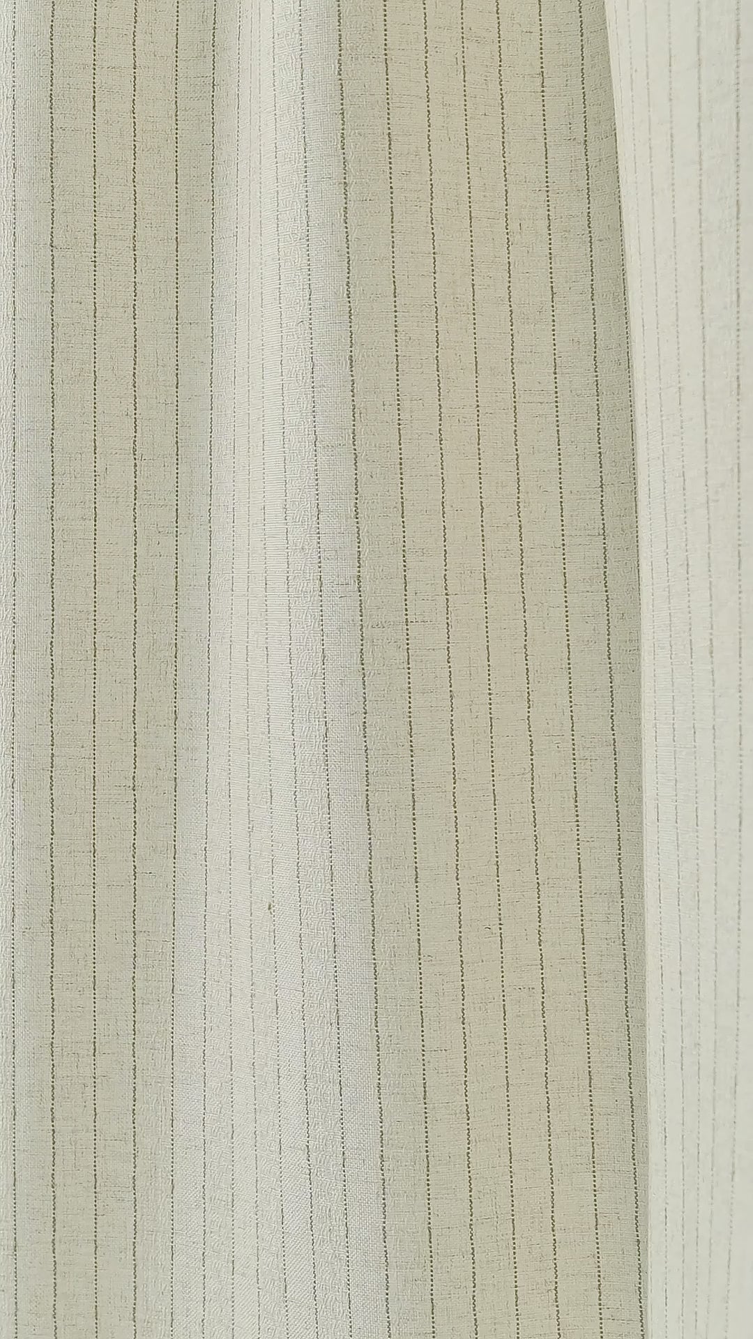 Ansel Pinstripe Weave Curtains in Chalk, drape video